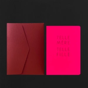 Carte TELLE MERE TELLE FILLE + env grenat