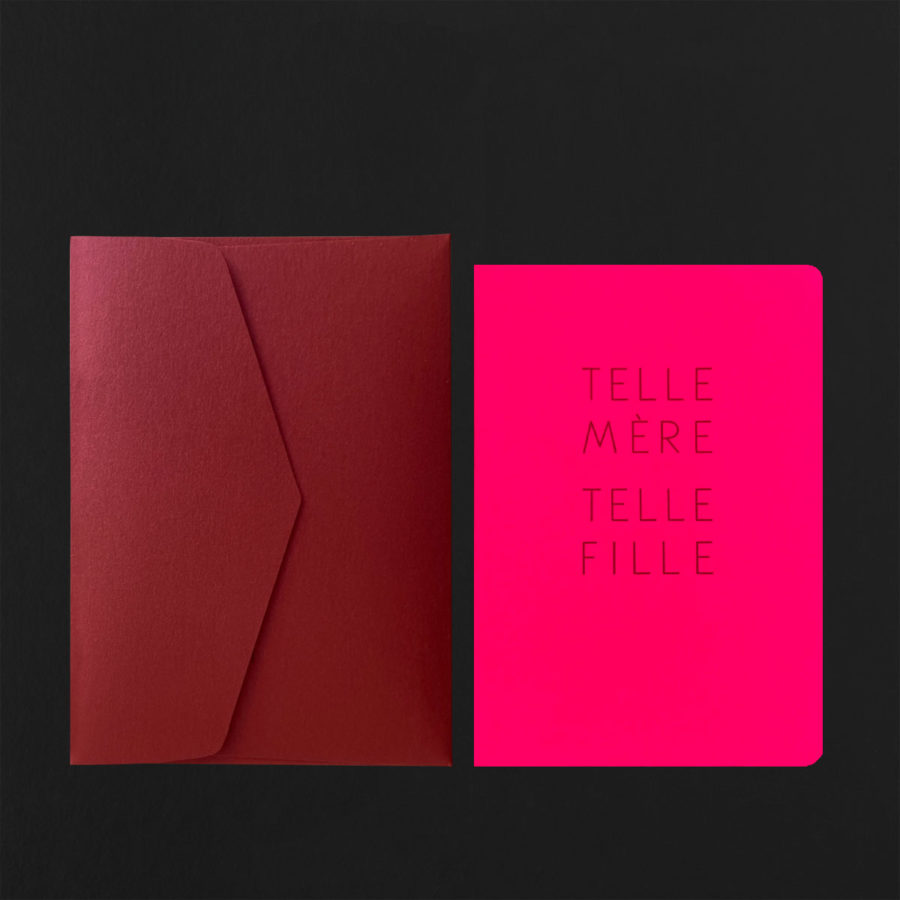 Folded Card TELLE MERE TELLE FILLE + garnet envelope
