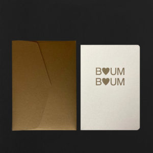 Carte BOUM BOUM + env bronze