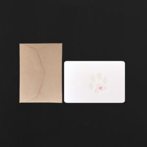 Mini card CAT'S PAW AND HEART + nature mini envelope