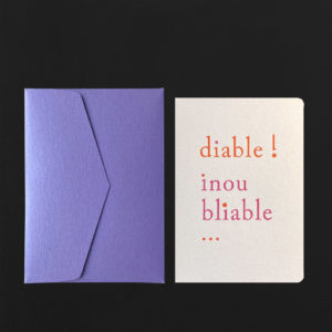 Carte DIABLE INOUBLIABLE + env glycine