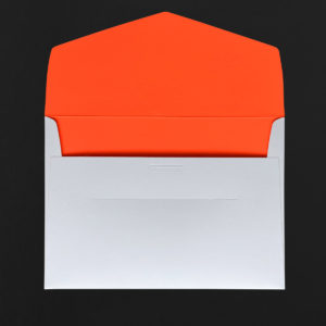 Pack of 3 C5 ENVELOPES - white / neon orange inside