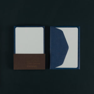 Paquet de 5 mini CARTES aqua et 5 mini ENVELOPPES marine