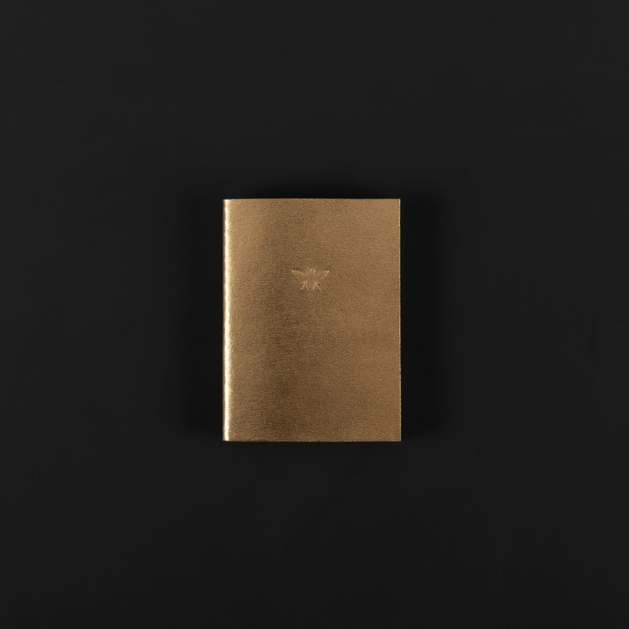 MINI LEATHER NOTEBOOK gold 7x9.5cm