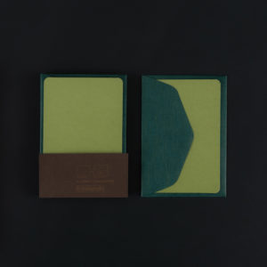 Paquet de 5 mini CARTES herbe et 5 mini ENVELOPPES forêt