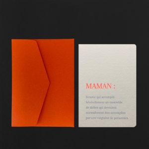 Folded Card MAMAN definition + mandarin envelope