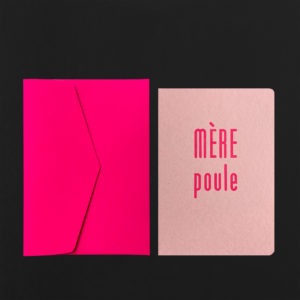 Folded Card MERE POULE + fluo pink envelope