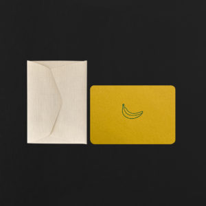 Mini carte BANANE + enveloppe blanche