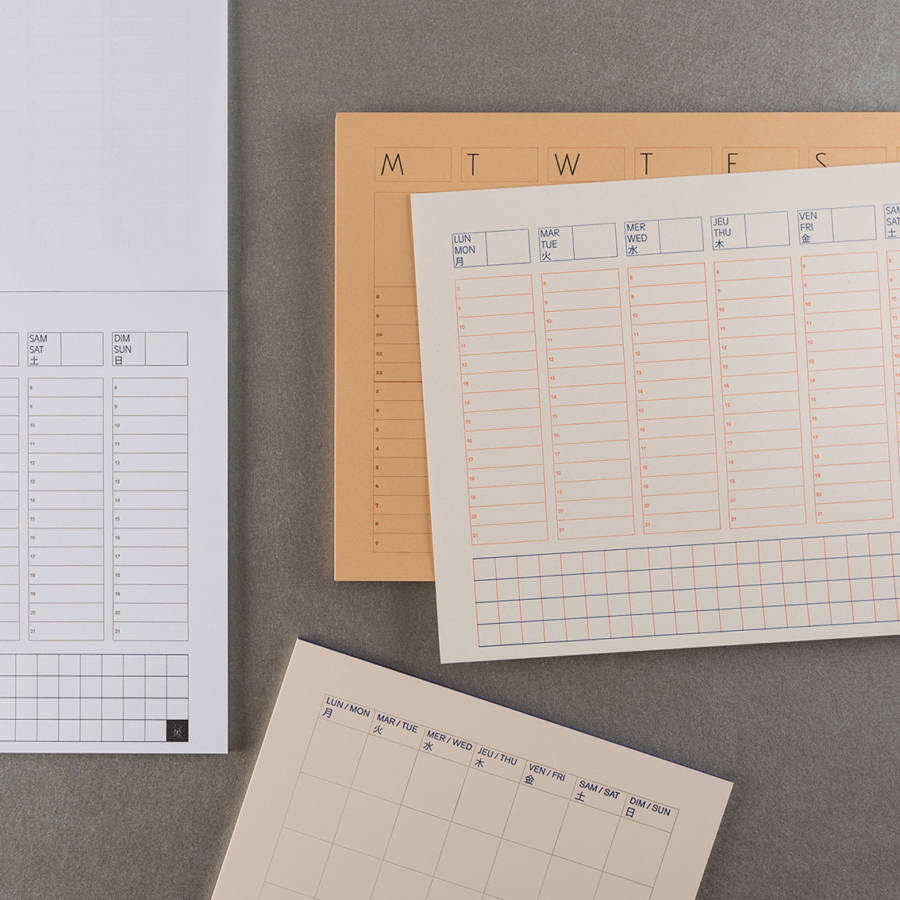 Blocs semainiers et mensuels intemporels