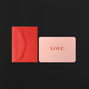 Mini card LOVE camelia + geranium mini envelope