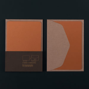 Paquet de 5 cartes A6 CUIVRE et 5 enveloppes C6 100g ORGE