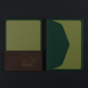 Paquet de 5 cartes A6 HERBE et 5 enveloppes C6 100g FORET