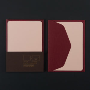 Pack of 5 A6 PEACH cards and 5 BORDEAUX 100g C6 envelopes