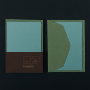 Paquet de 5 cartes A6 MENTHE et 5 enveloppes C6 100g MOUSSE