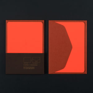 Pack of 5 A6 FLUO ORANGE cards and 5 RUST 100g C6 envelopes