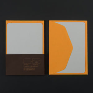 Paquet de 5 cartes A6 AQUA et 5 enveloppes C6 100g MANGUE