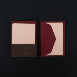 Paquet de 5 mini CARTES pêche et 5 mini ENVELOPPES bordeaux