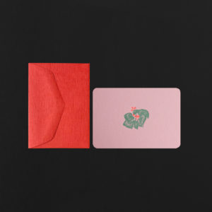 Mini carte BEGONIA + enveloppe geranium