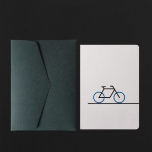 Carte VELO bleu + env sapin