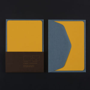 Pack of 5 A6 BANANA cards and 5 BLUE SEA 100g C6 envelopes