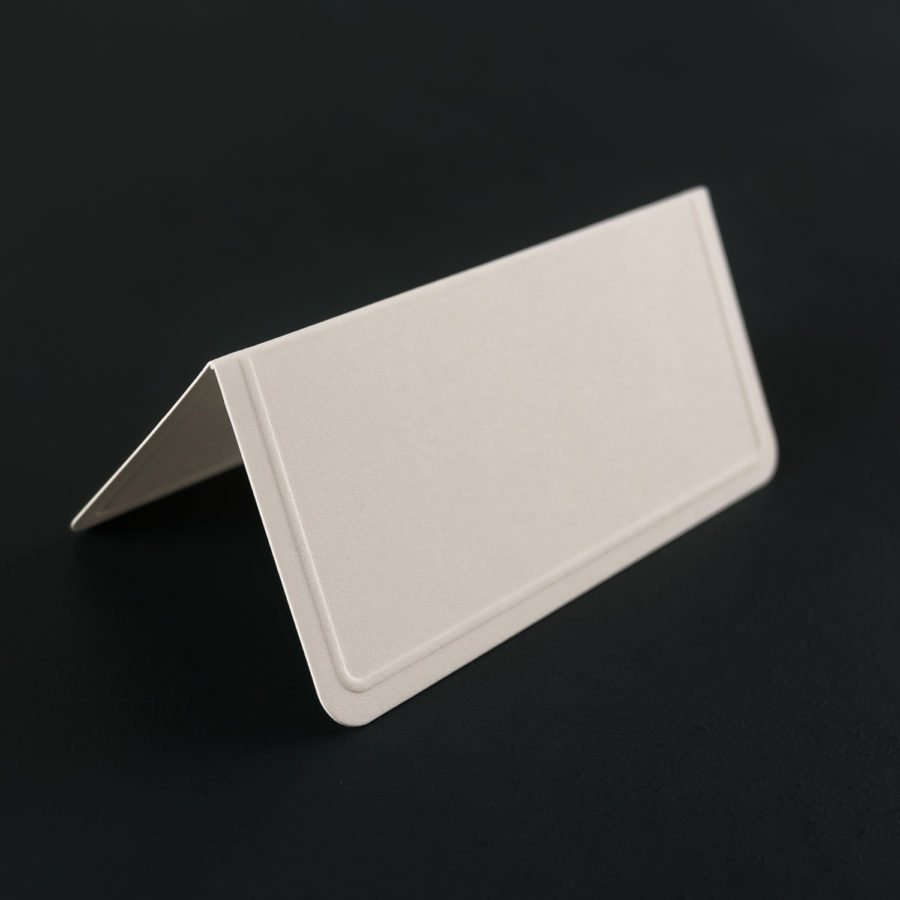 Pack of 12 PLACE-CARDS embossed NATURAL WHITE