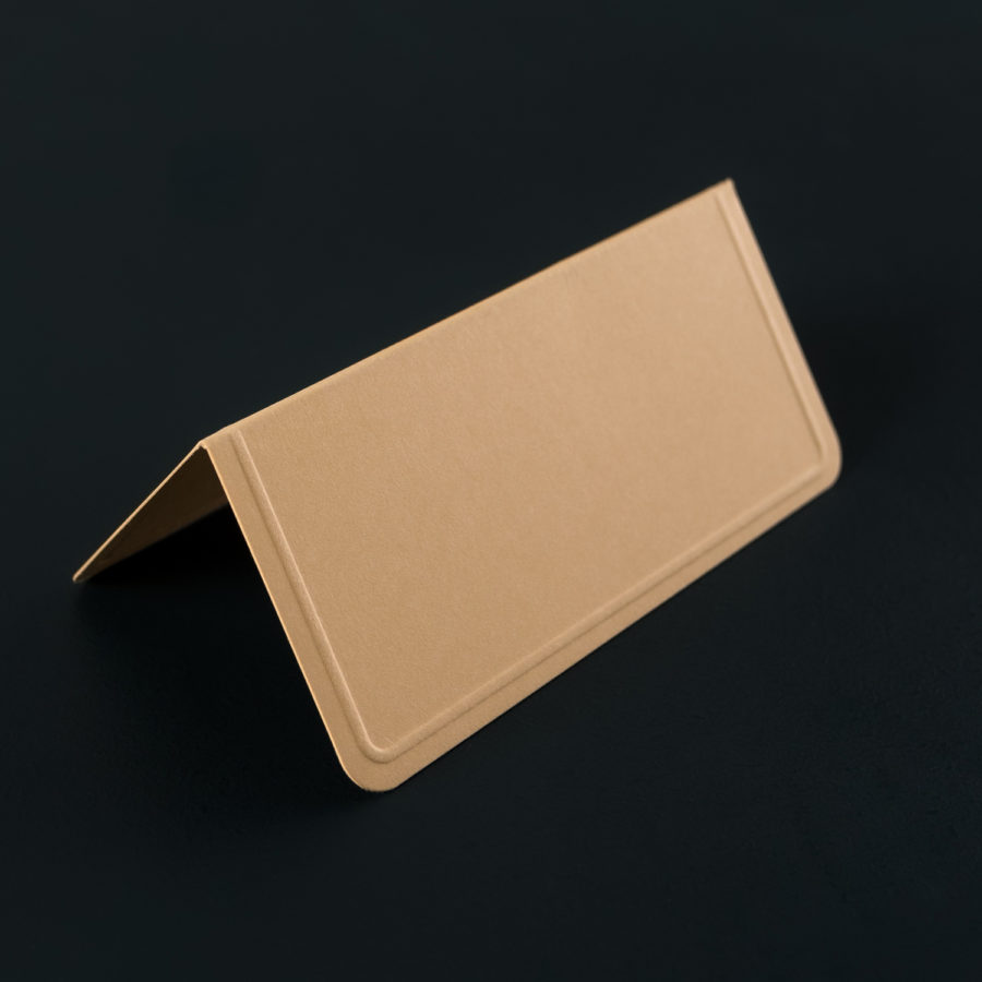 Pack of 12 PLACE-CARDS embossed CAPPUCCINO