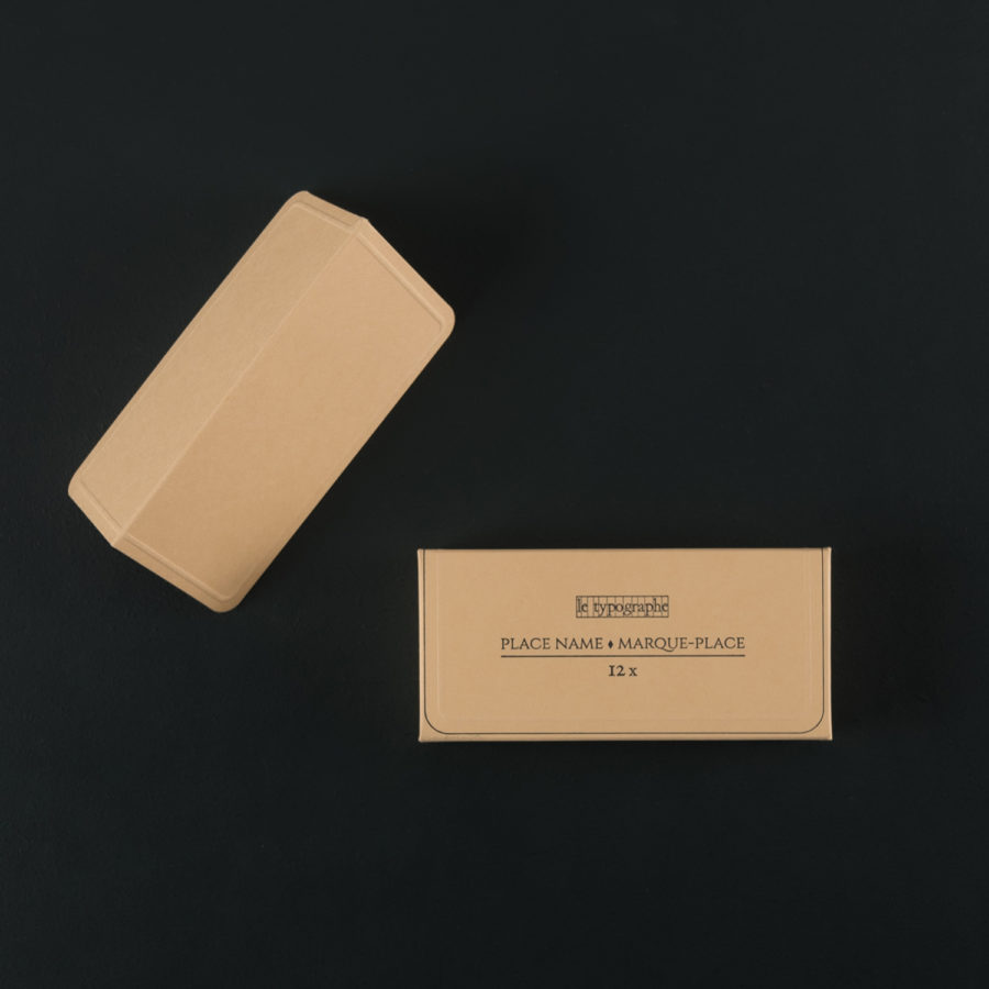 Pack of 12 PLACE-CARDS embossed CAPPUCCINO