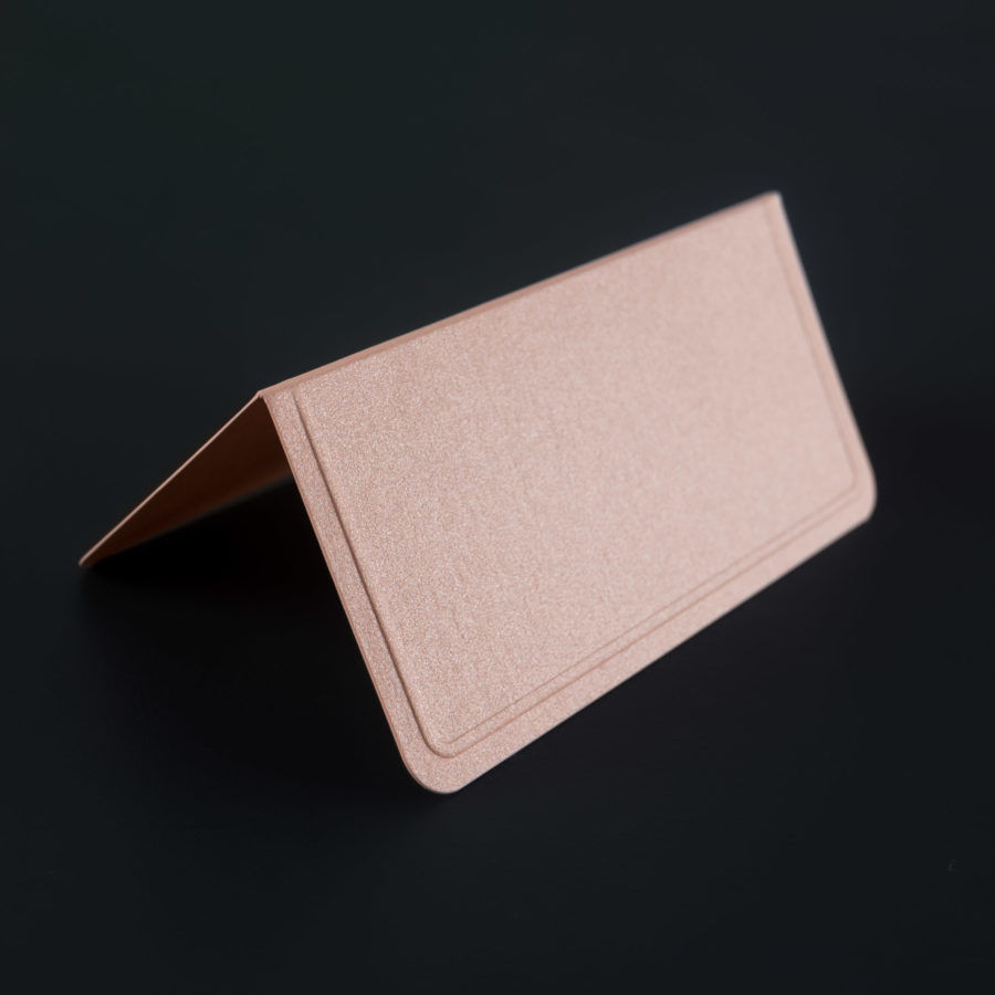 Pack of 12 PLACE-CARDS embossed PEACH