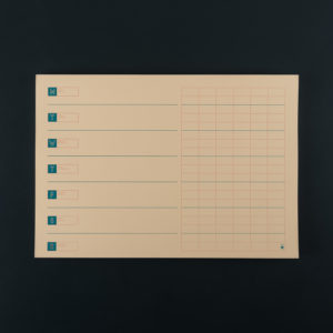 BLOC SEMAINIER HORIZONTAL bleu canard sur cappuccino