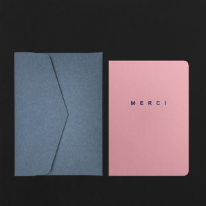 Folded Card MERCI sakura + whale envelope