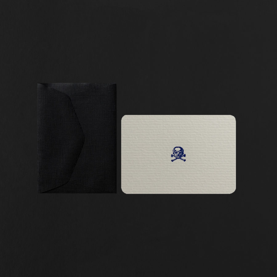 Mini card SKULL + black mini envelope
