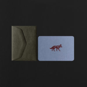 Mini card WOLF + khaki mini envelope