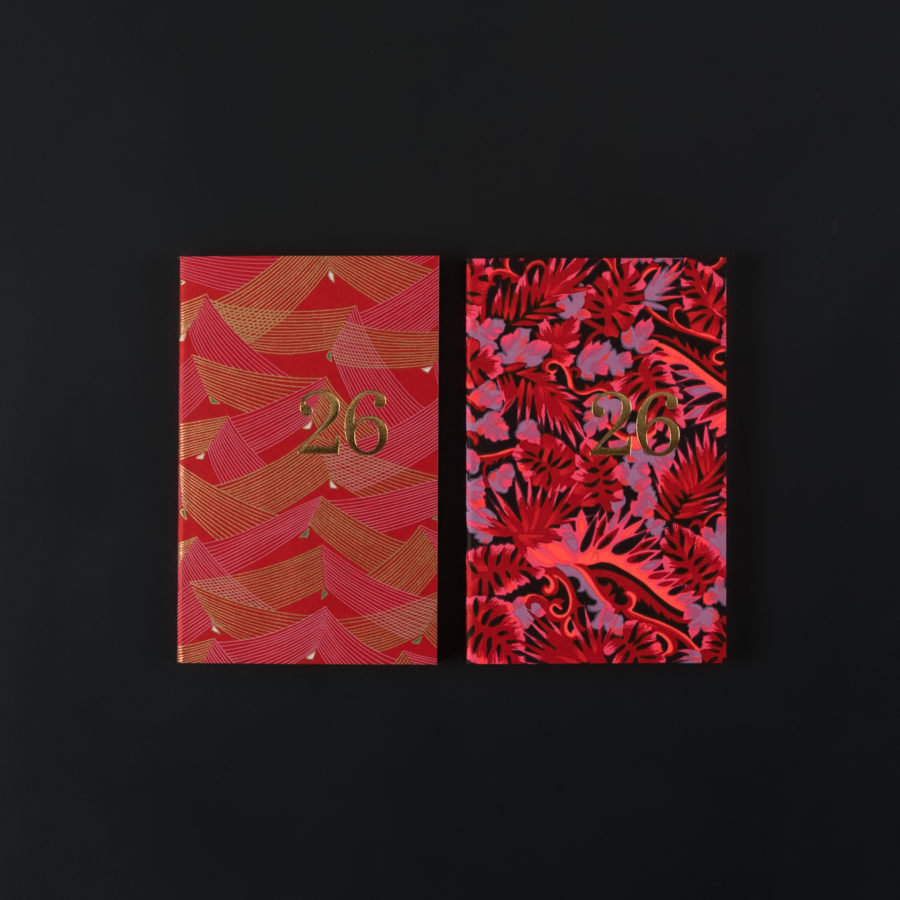 2026 A6 weekly DIARY - red monstera - Japanese paper