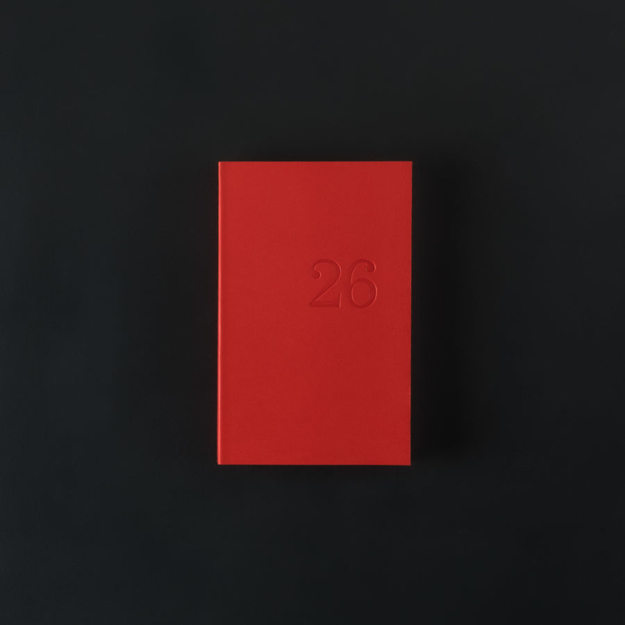 2026 weekly LEATHER DIARY - kiss red