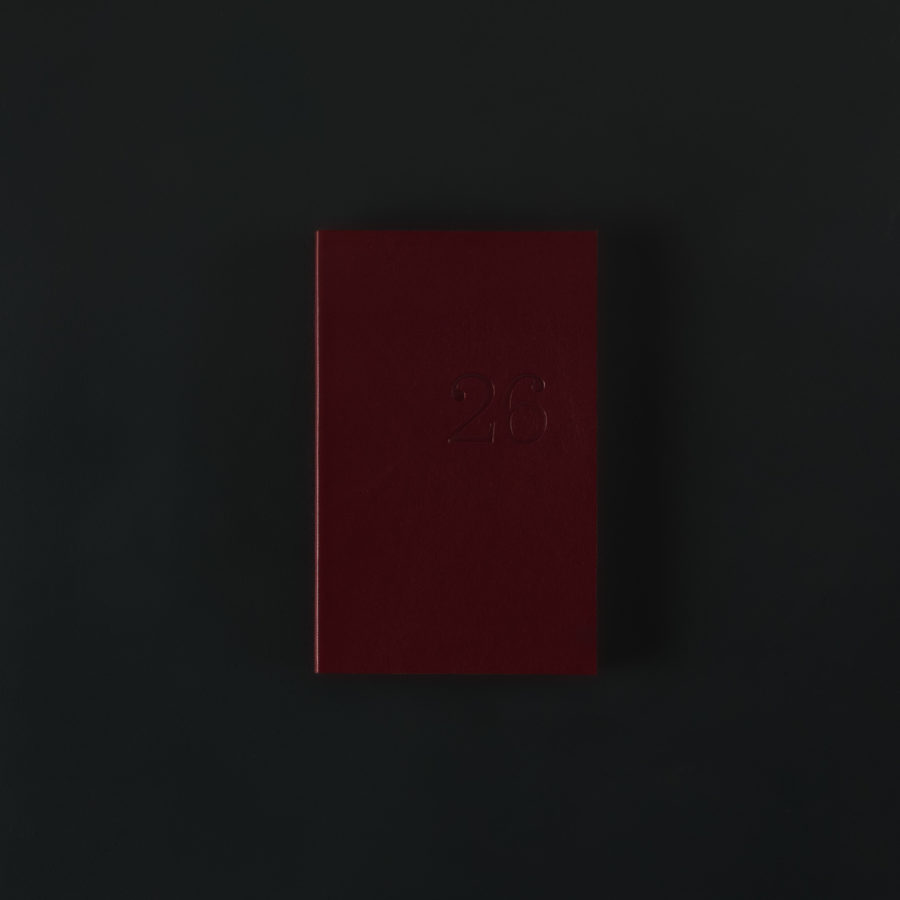 2026 weekly LEATHER DIARY - bordeaux