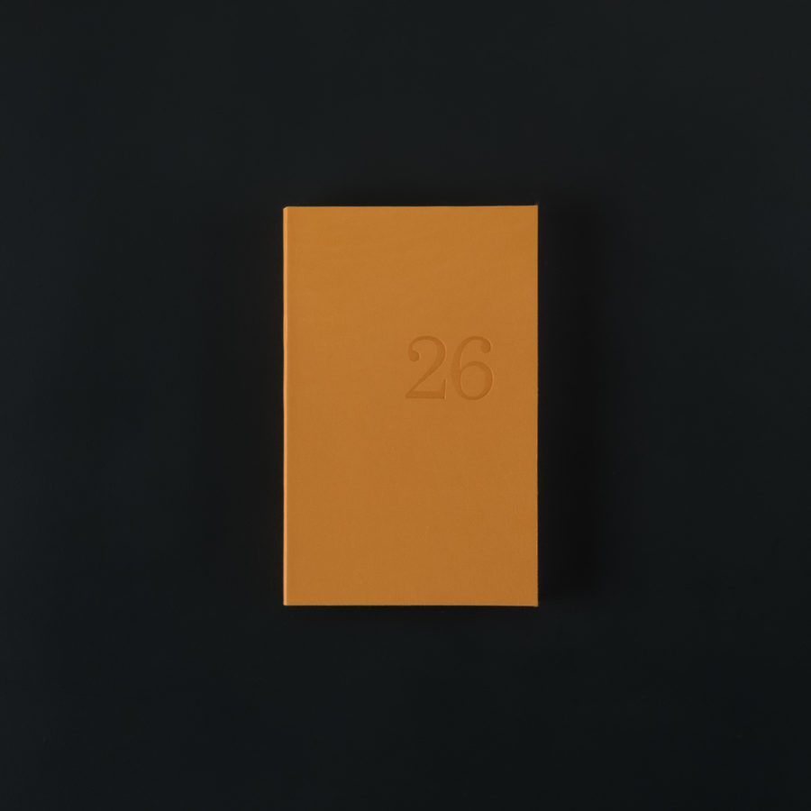 2026 weekly LEATHER DIARY - warm yellow