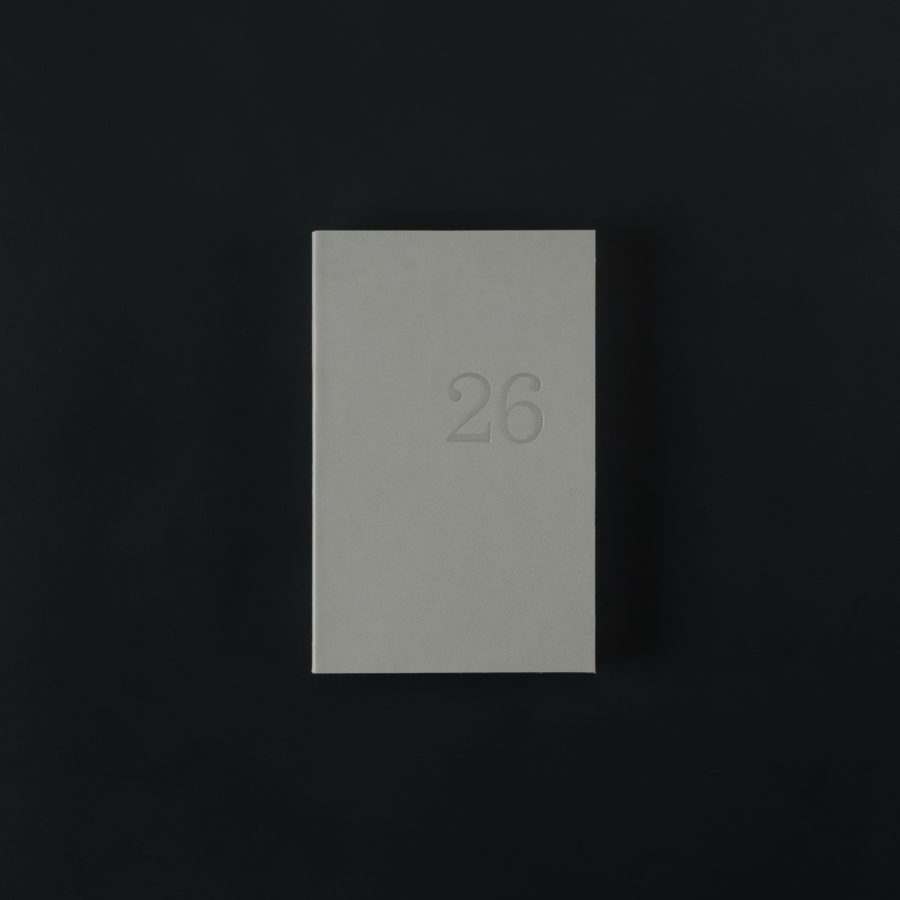 2026 weekly LEATHER DIARY - mouse grey