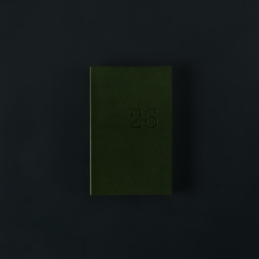 2026 weekly LEATHER DIARY - forest