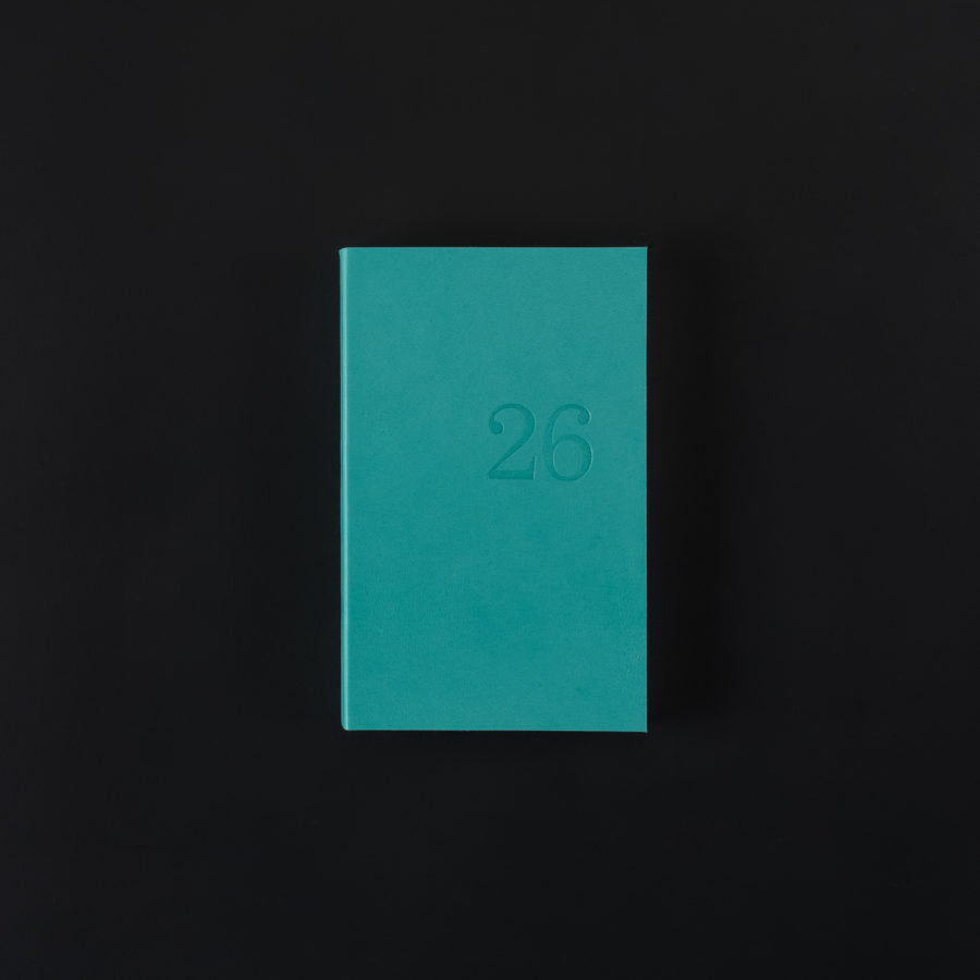 2026 weekly LEATHER DIARY - water green