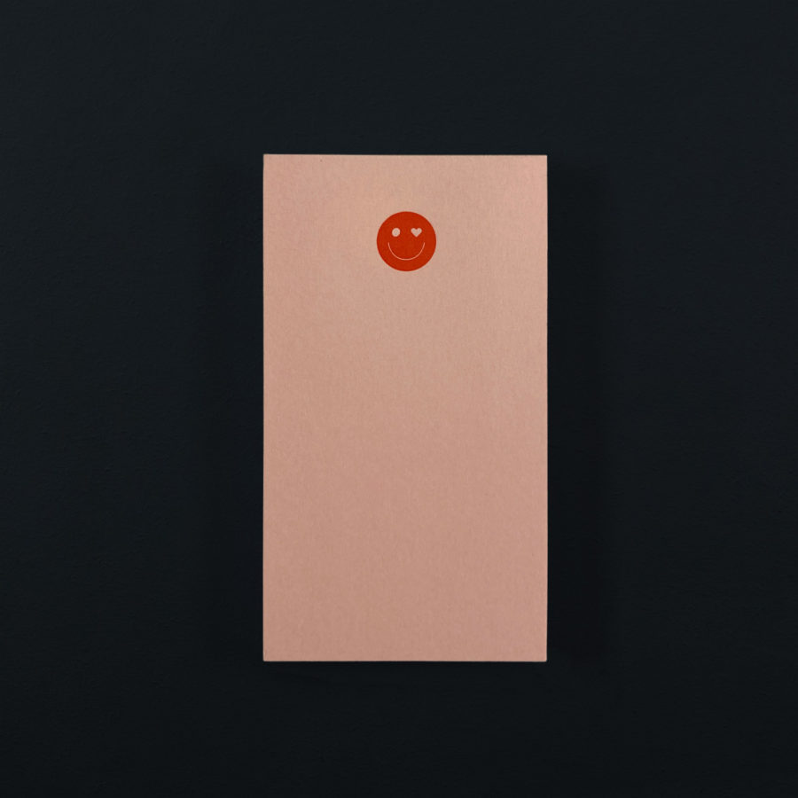 MINI BLOC NOTE SMILEY COEUR pamplemousse