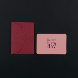 Mini card HAPPY BIRTH DAY pink + raspberry mini envelope