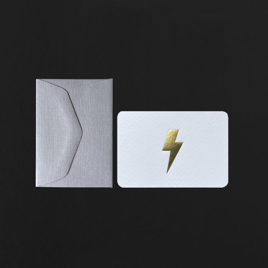 mini carte ECLAIR + mini enveloppe gris perle