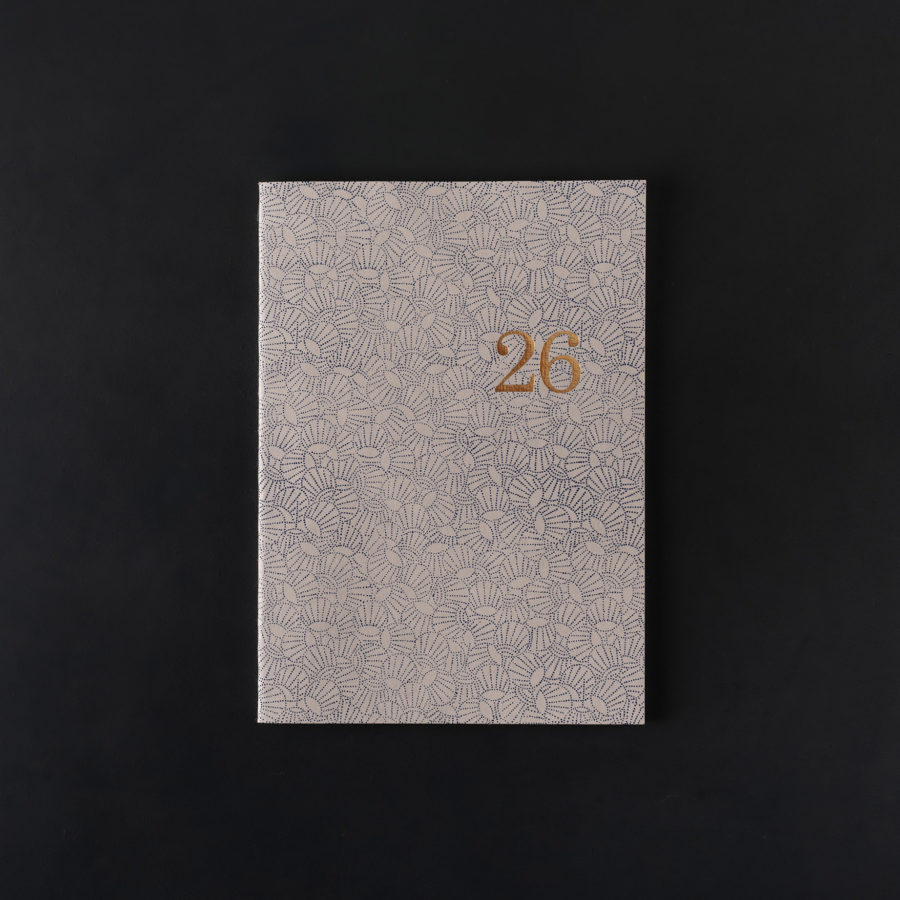 AGENDA MENSUEL 2026 A5+ pois bleu ciel - papier japonais