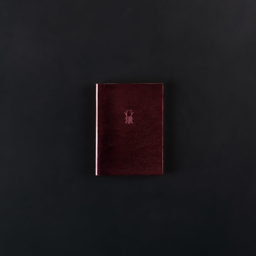 MINI CARNET CUIR grenat métallique 7x9.5cm
