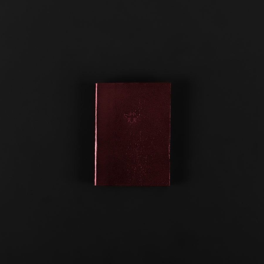 MINI CARNET CUIR grenat métallique 7x9.5cm