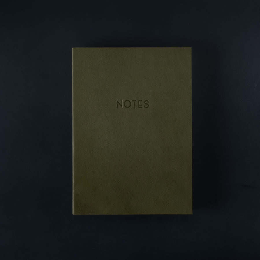 A5 LEATHER NOTEBOOK green clay