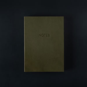 CARNET CUIR A5+ NOTES argile verte