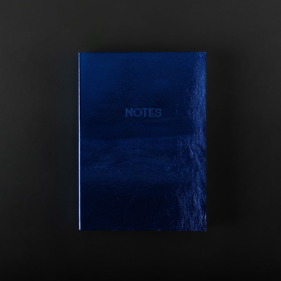 A5+ LEATHER NOTEBOOK NOTES metallic blue