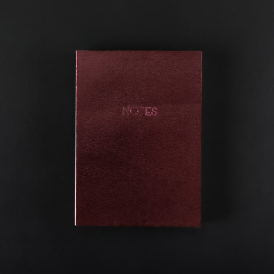 A5 LEATHER NOTEBOOK metallic garnet