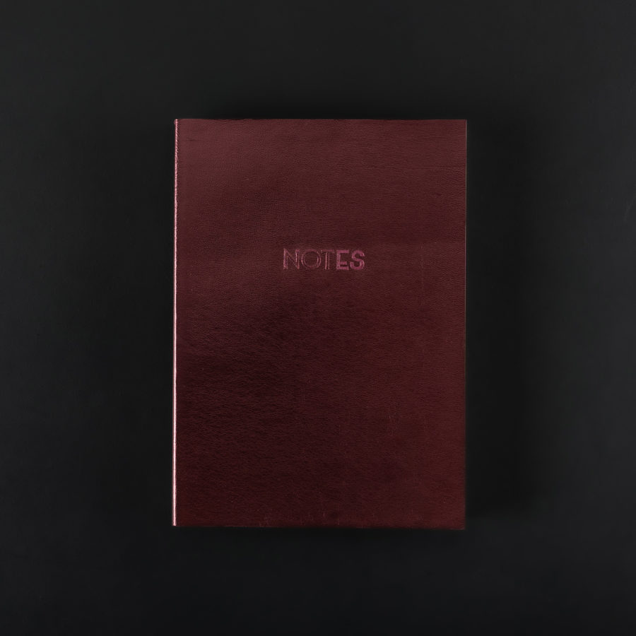CARNET CUIR A5+ NOTES grenat métallique
